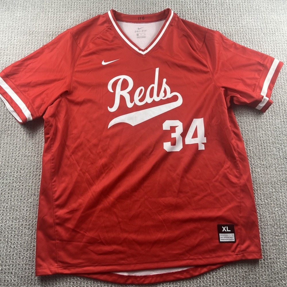 Nike Cincinnati Reds Practice Jersey Spring Training Player Issued #34 Mens XL